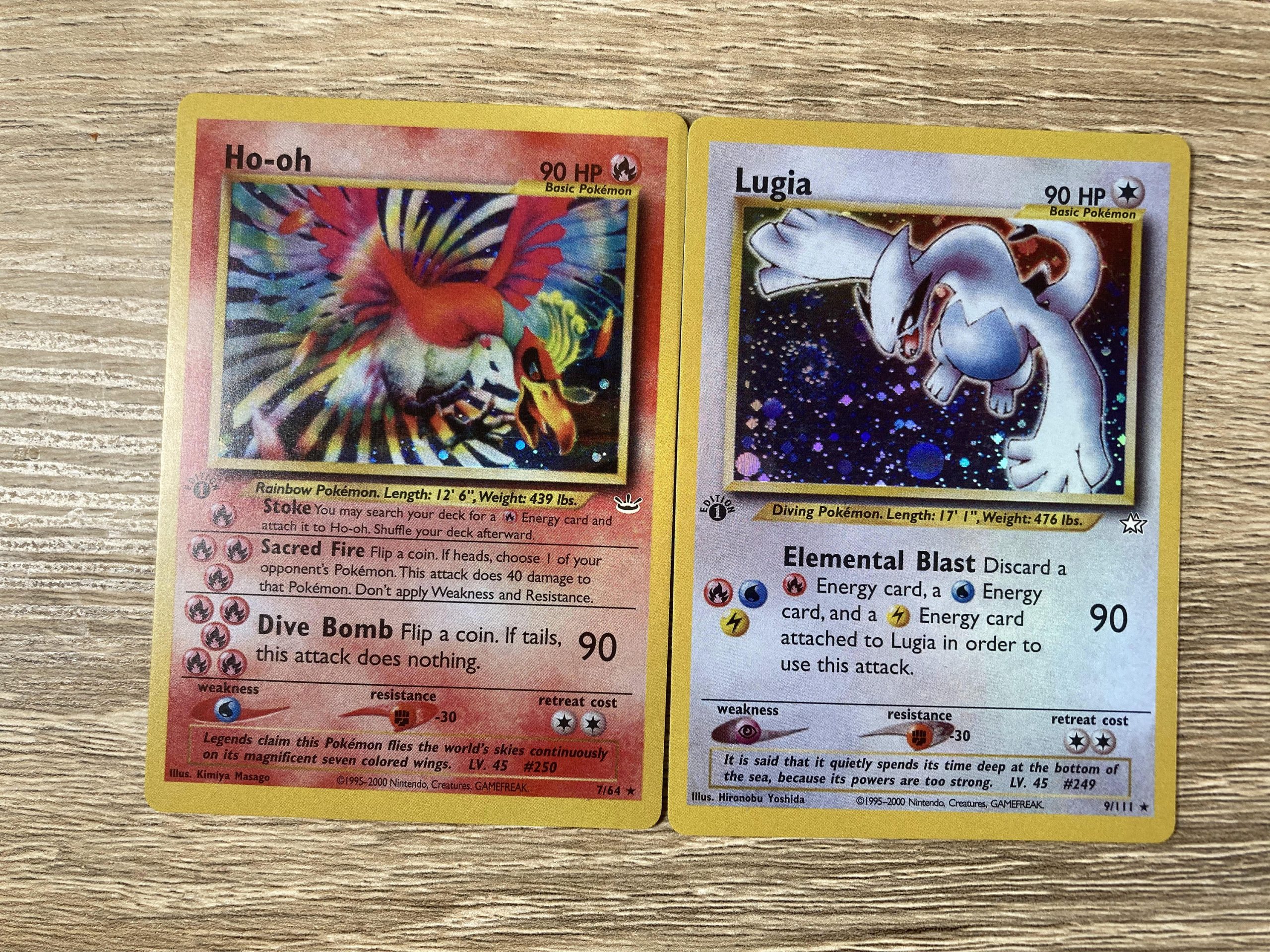 Pokemon Lugia & Ho-oh Holo celebrations cards