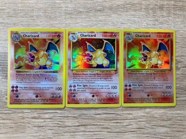 Charizard Shadowless, Base Set 2, and Legendary Collection 3x (Holo) - Custom Made Pokémon Card Proxy