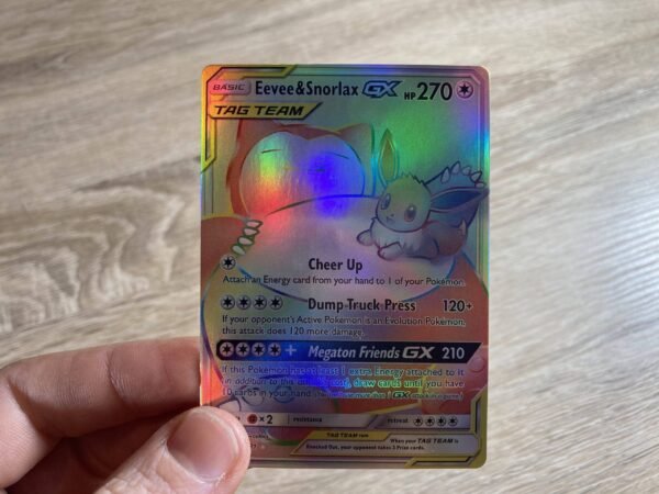 Eevee & Snorlax Tag Team Hyper Rare (Holo) - Custom Made Pokémon Card