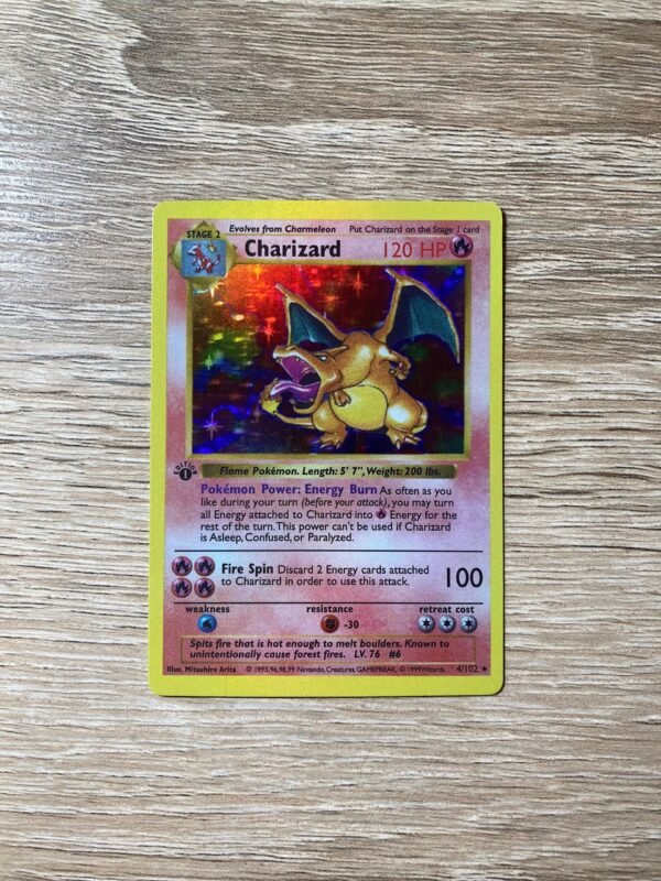 Classic Charizard set of 4 (Holo) - Custom Made Pokémon Cards 4x - Updated Design - Image 4