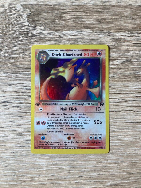 Dark Charizard Team Rocket (Holo) - Custom Made Pokémon Card - Updated Design