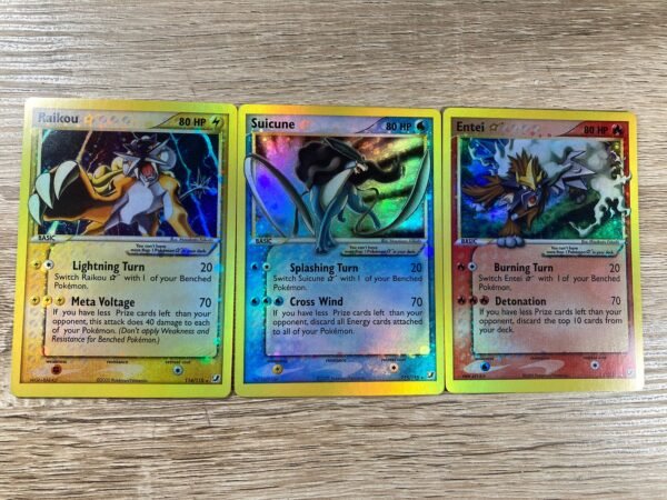 Entei Raikou Suicune Unseen Forces Set Of Three Holographic Custom Made Pokemon Proxy Card