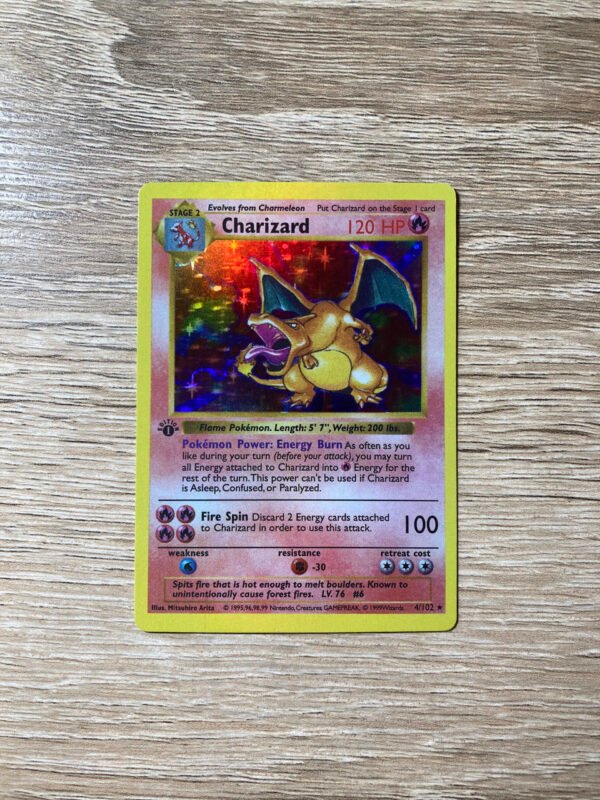 Charizard Shadowless 1st Edition (Holo) - Custom Made Pokémon Card - Updated Design